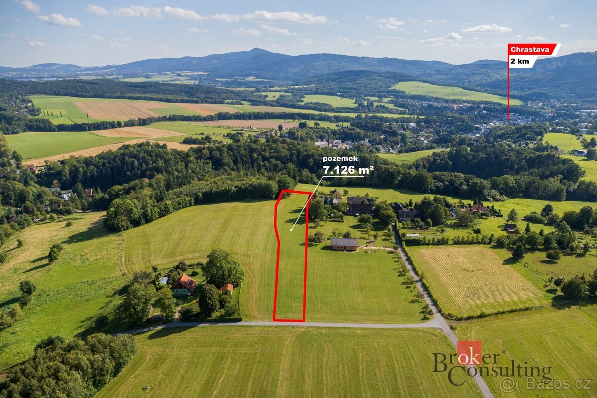 Prodej, pozemky/louka, 7126 m2, Horní Chrastava 11, 46331 Ch