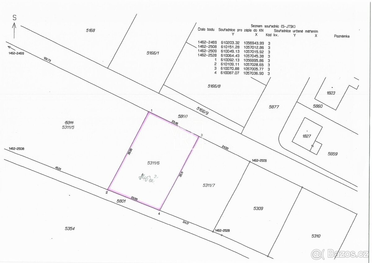 Prodej stavebního pozemku 846 m2