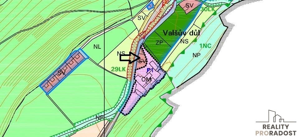 Prodej stavebního pozemku 515 m²-Dlouhá Loučka