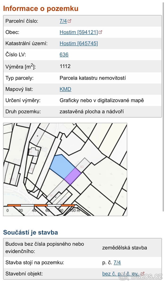 Prodej pozemku - Hostim (okres Znojmo)