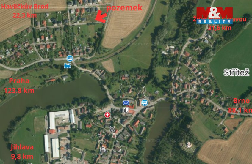 Prodej pozemku k bydlení Střítež - Jihlava