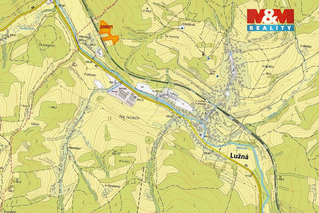 Prodej lesa, 11283 m², Lužná u Vsetína