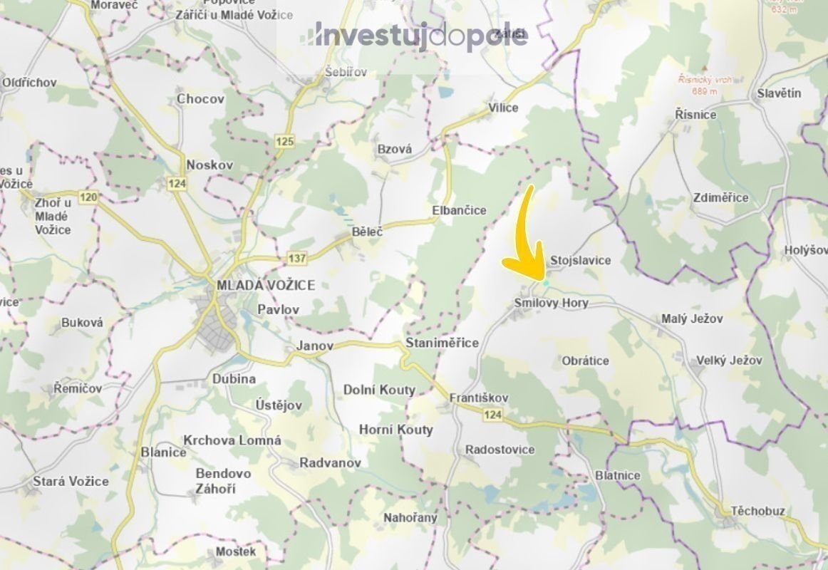 Prodej podílu 17/48 louky 1 454 m², Smilovy Hory - Stojslavi