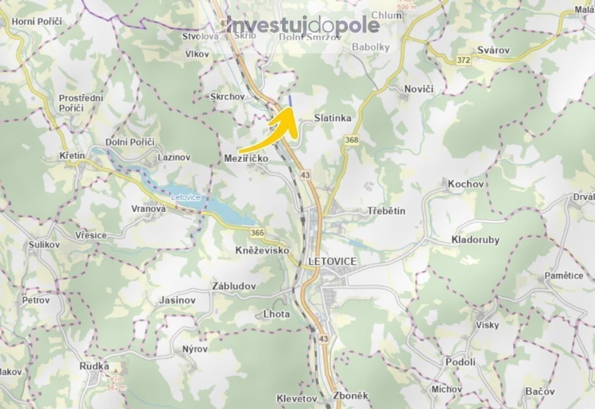 Prodej pole 10 583 m², Letovice - Slatinka