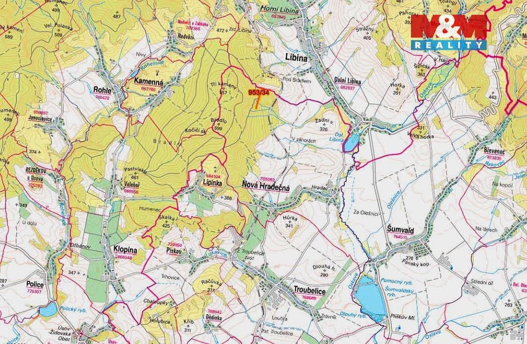 Prodej lesa, 5346 m², Nová Hradečná