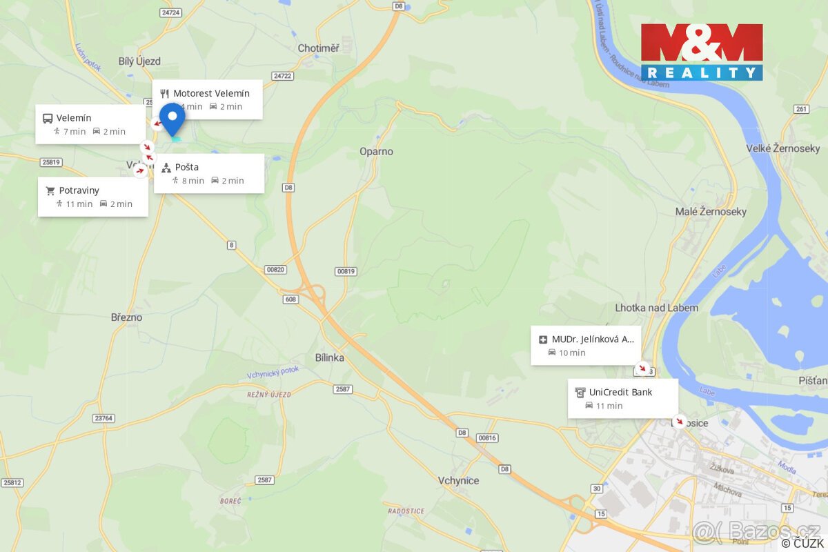 Prodej pozemku k bydlení, 5378 m², Velemín