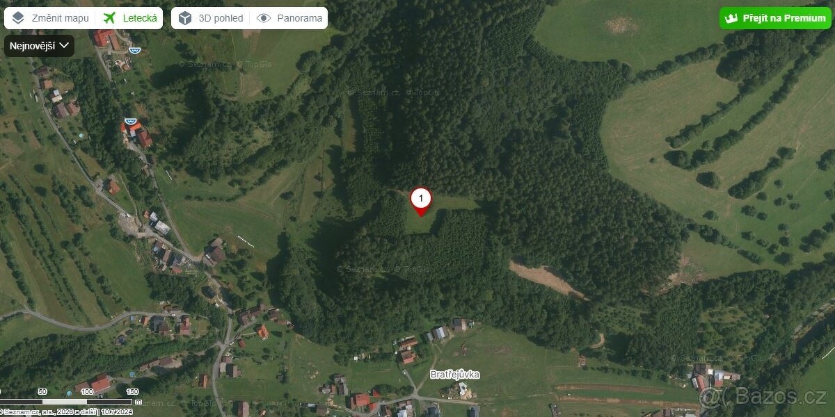 Louka/pastvina 7095 m², kousek od Vsetína