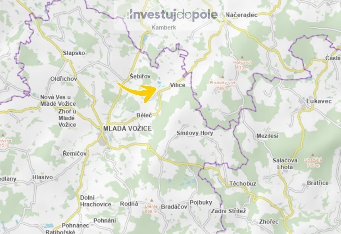 Prodej podílu 1/5 pole 1 351 m², Vilice, ev.č. 2025-08-15-12