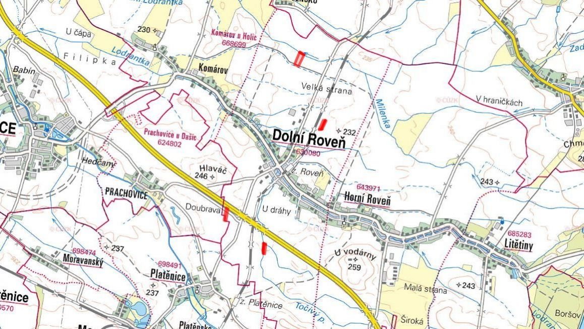 Zemědělská půda, prodej, Dolní Roveň, Pardubice