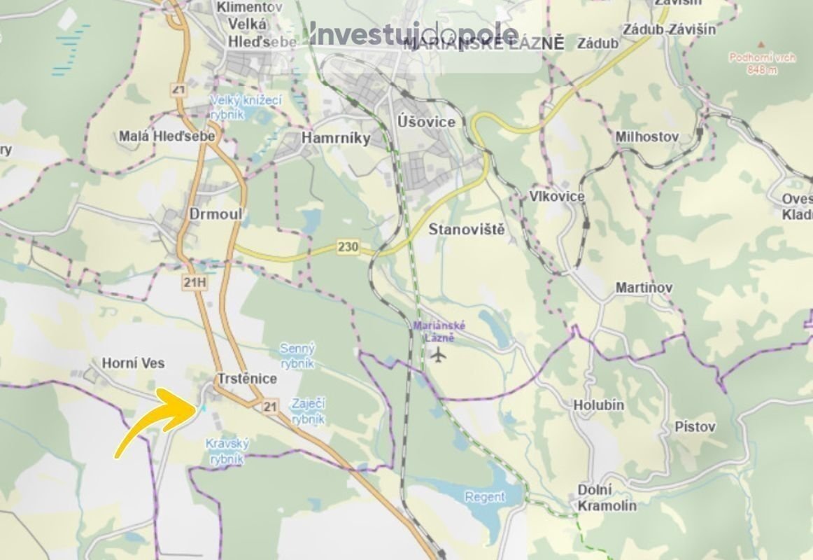 Prodej specifického pozemku 1 866 m², Trstěnice
