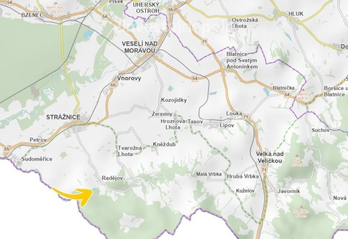 Prodej podílu 1/2 louky 3 313 m², Radějov