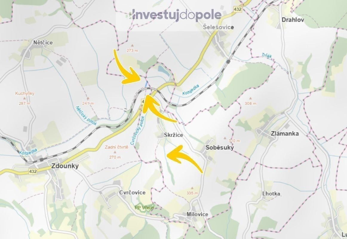 Prodej podílu 1/6 pole 1 023 m², Zdounky, ev.č. 2025-07-09-1
