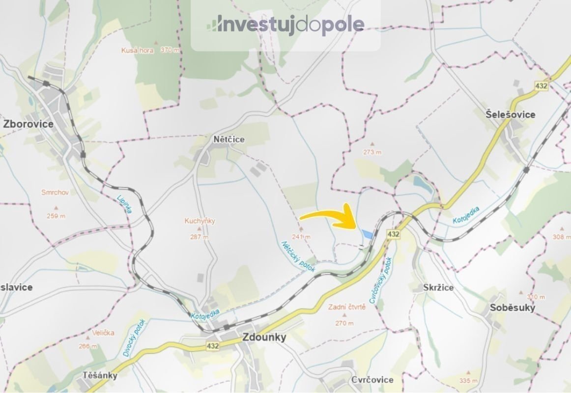 Prodej podílu 1/6 pole 2 186 m², Zdounky, ev.č. 2025-07-09