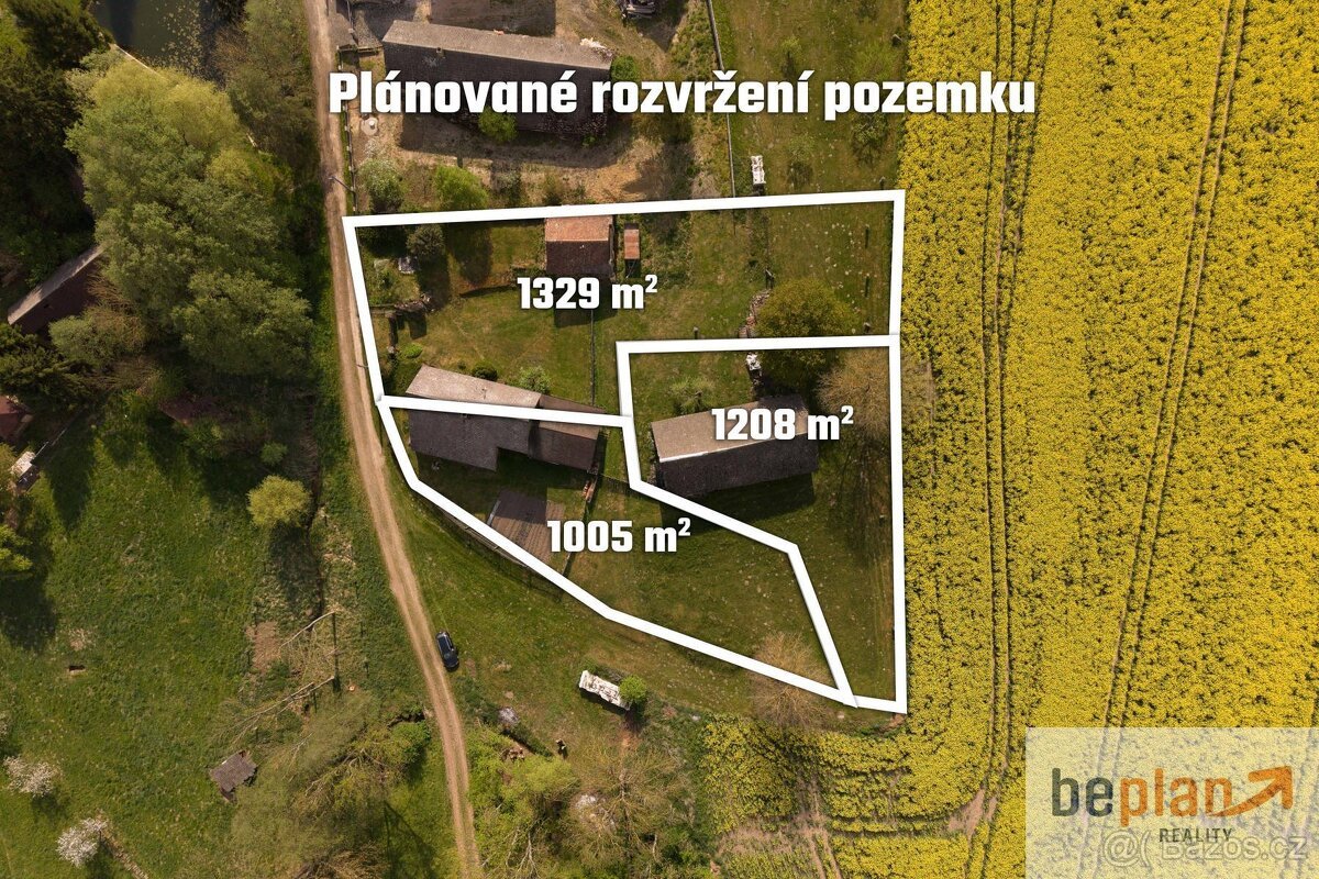 Prodej pozemku s výměrou přes 1000 m2, Spyšova-Sobotka,