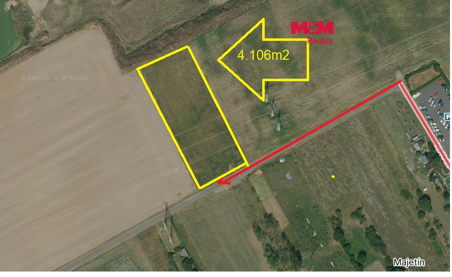 Prodej pole, 4106 m², Majetín, ul. ulice