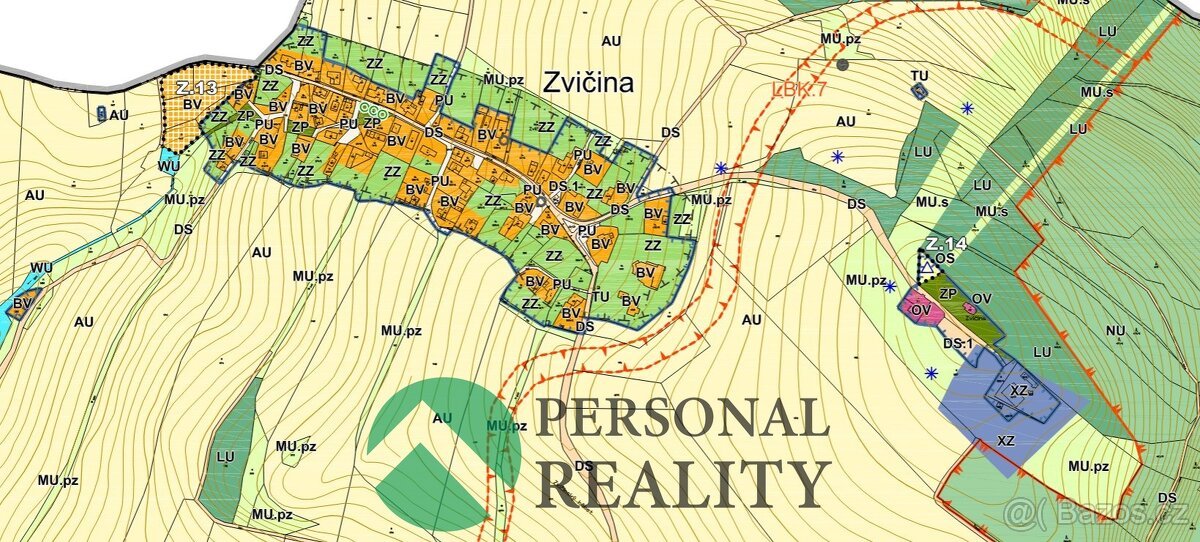 Prodej pozemky pro bydlení 2 309 m², Třebihošť - Zvičina