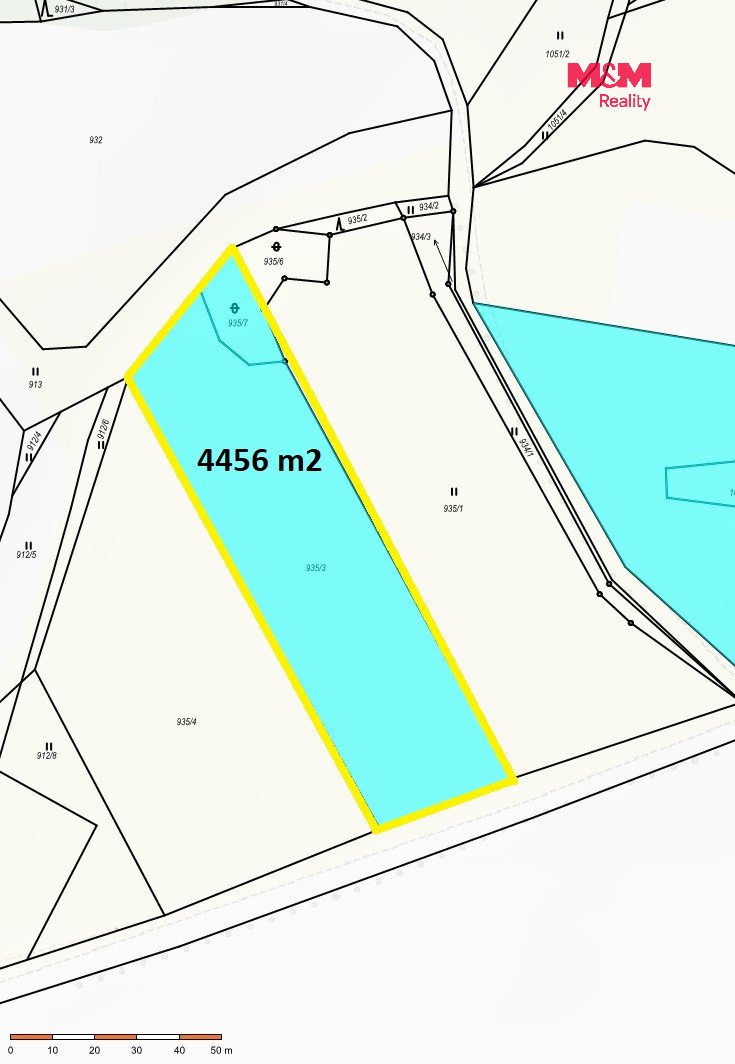Prodej pole, 4456 m², Boudy