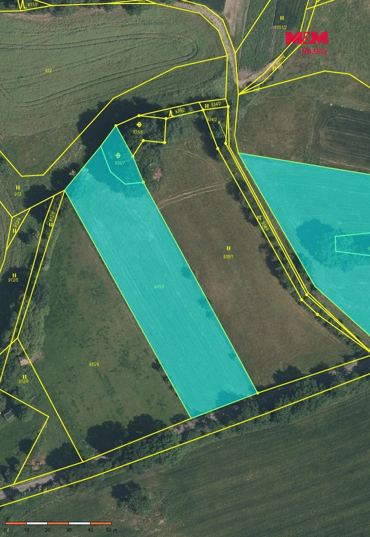 Prodej pole, 4456 m², Boudy