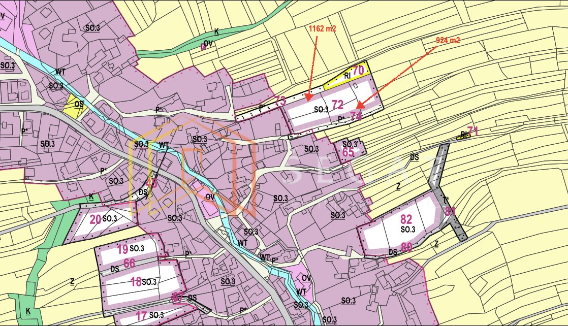 Prodej st. pozemků ve Študlově u Val. Klobouk