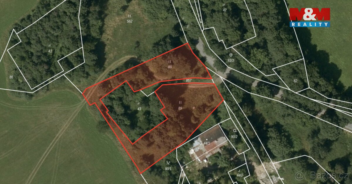 Prodej pozemku k bydlení, 2894 m², Dvorce