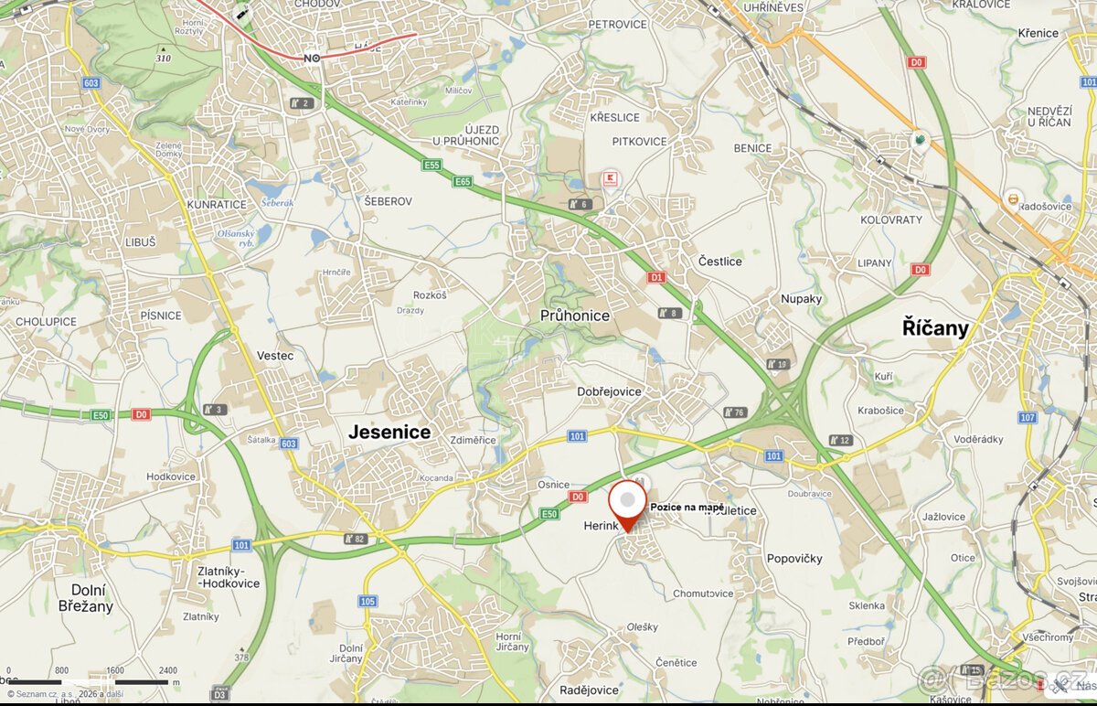 Prodej stavebního pozemku 933 m² – Herink, Praha-východ
