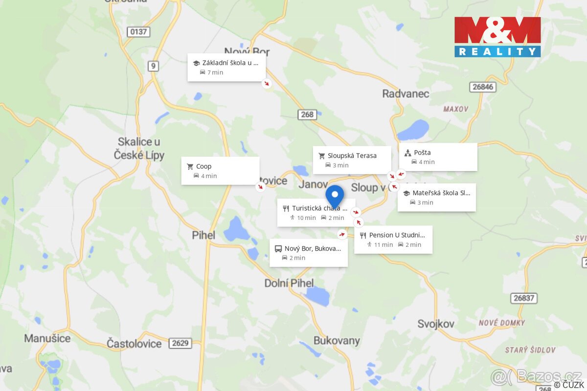 Prodej pozemku v Janově u Nového Boru