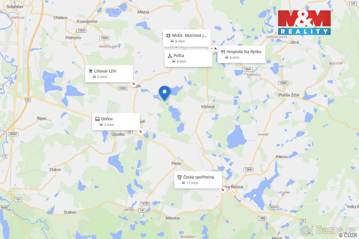 Prodej lesa, 6834 m², Dírná