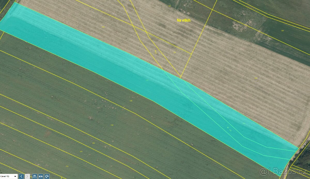 Prodej uceleného souboru polí 90 581 m², 49 Kč/m2, Čelivo