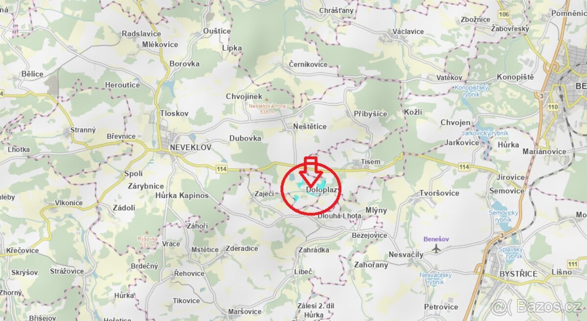 Prodám pozemky v katastrálním území Neštětice
