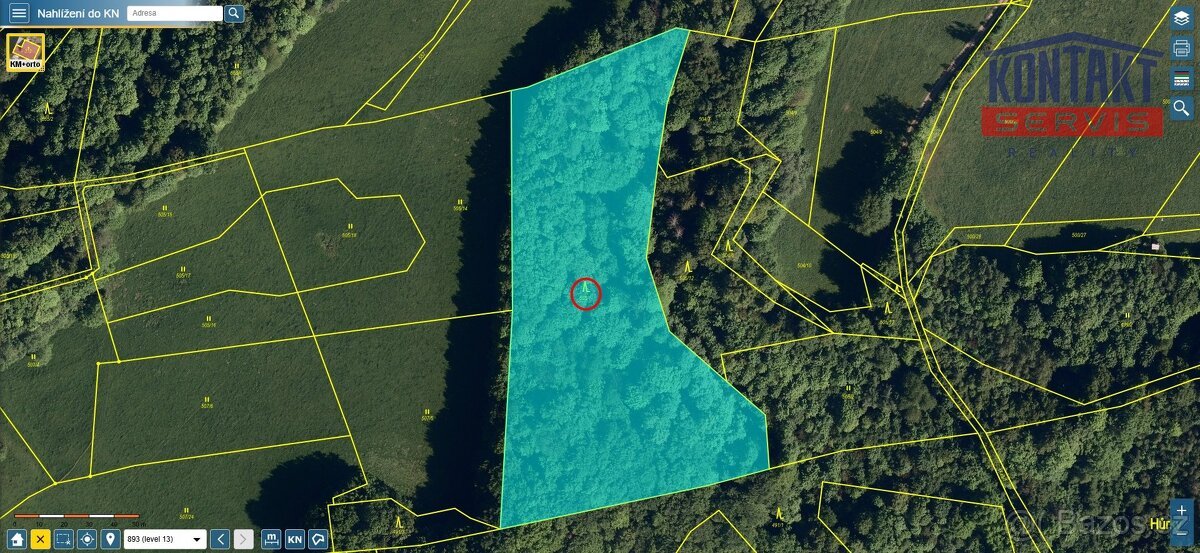 Celistvý lesní pozemek 1,2ha v kat. území Životice u Nového 