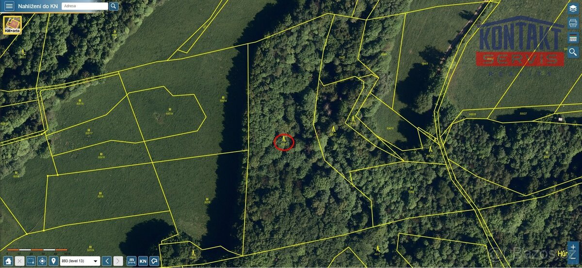 Celistvý lesní pozemek 1,2ha v kat. území Životice u Nového 