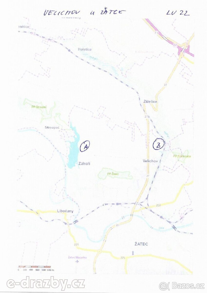 Soubor 11 pozemků o 264.996 m2, k.ú. Velichov u Žatce, okres