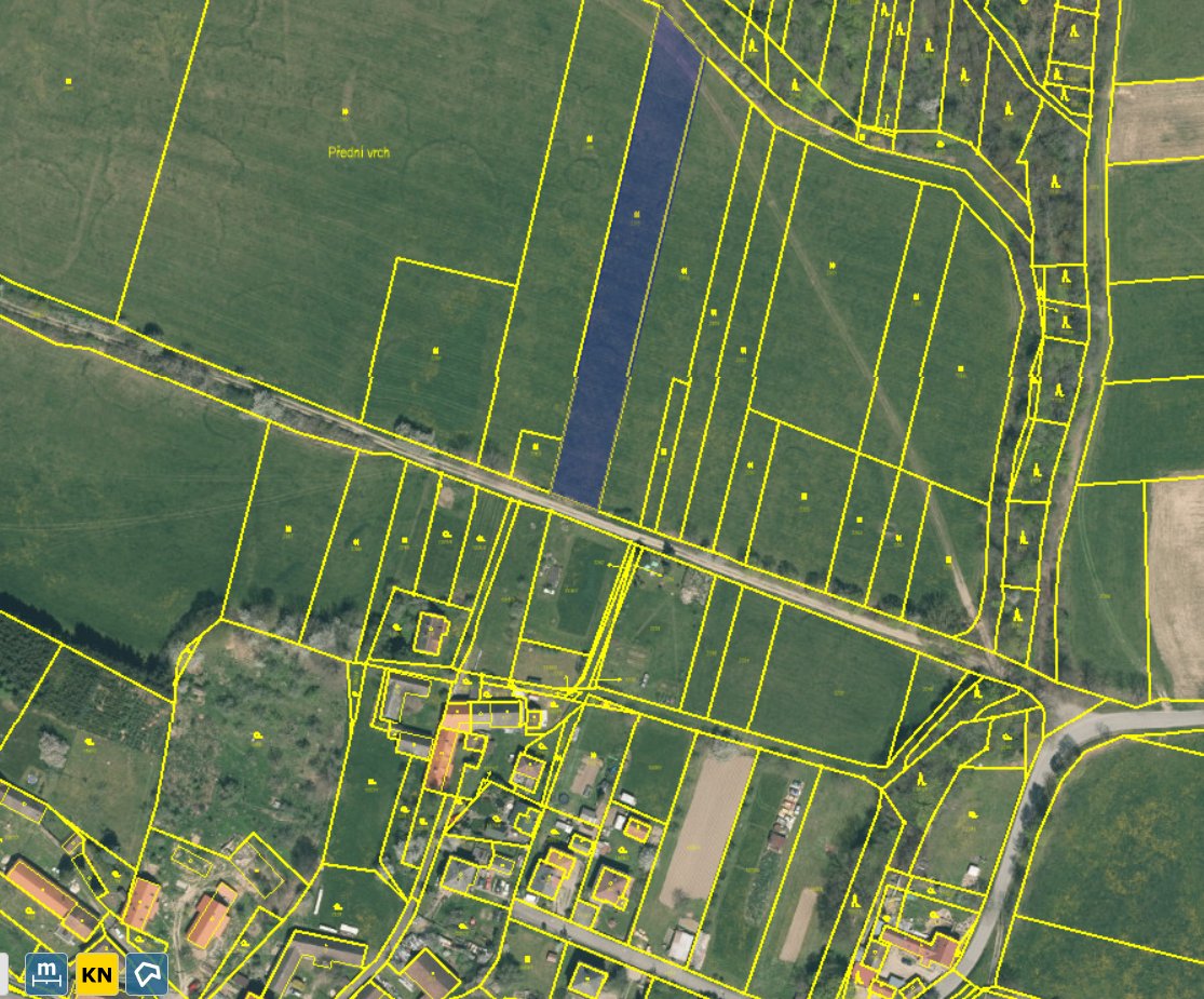 Božejovice, trvalý travní porost 3465 m2 prodám