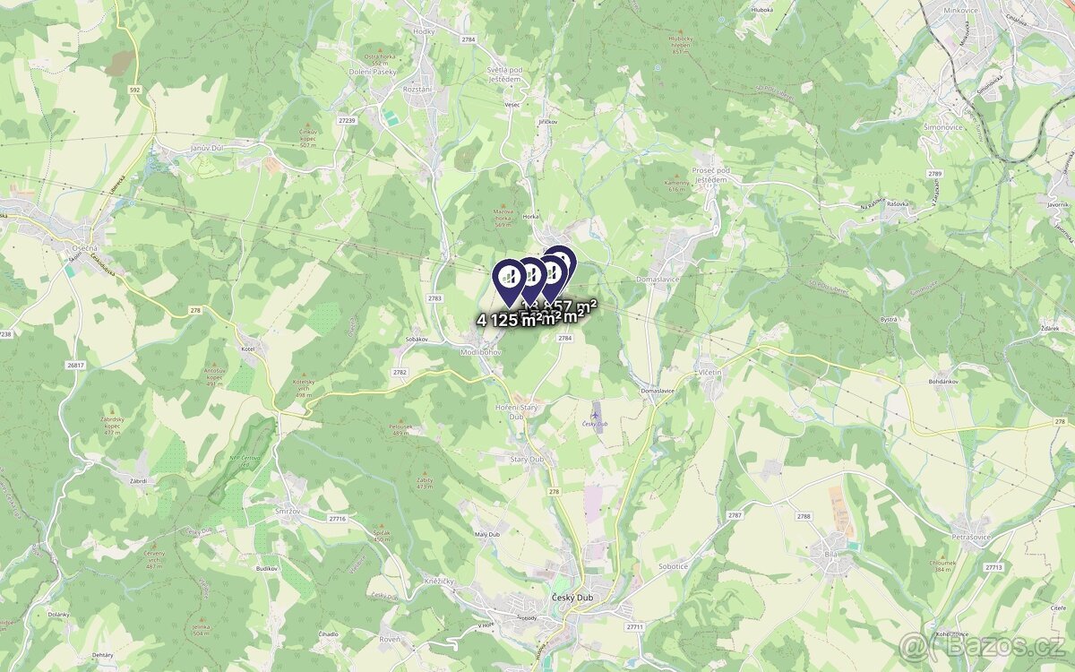Prodej podílu 1/2 pole 14 459 m², Proseč pod Ještědem