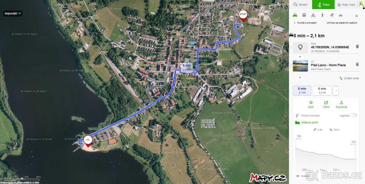 Plně zasíťovaný pozemek s výhledem na jezero - Horní Planá