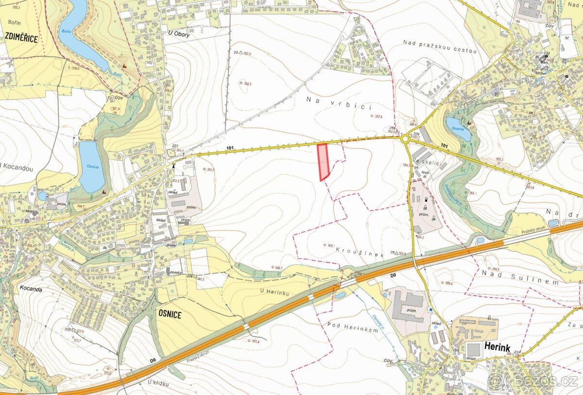 Zemědělská půda, prodej, Osnice, Jesenice, Praha západ