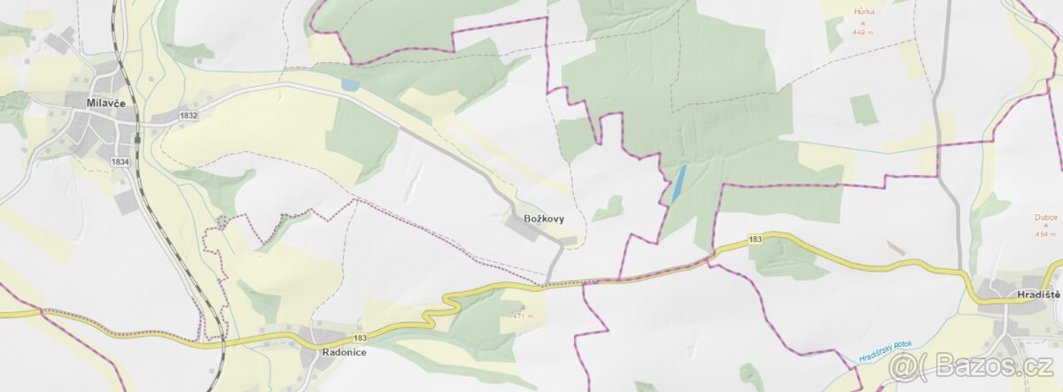 Lesní pozemek Lštění nad Zubřinou (7,48 za m2 )