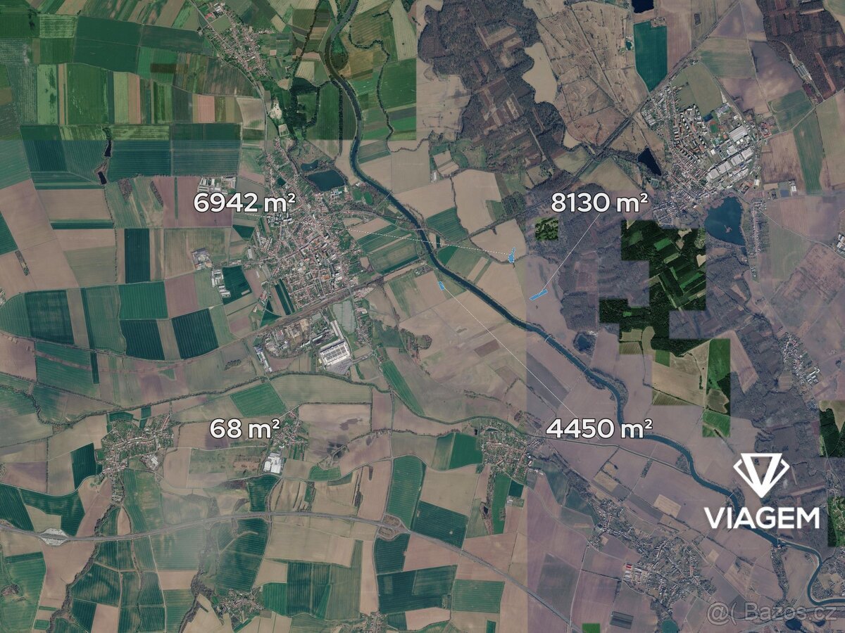 Pole 19 590 m², Podíl 8 % o výměře 977 m²