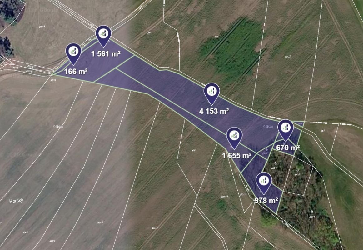Prodej podílu 7/8 pole 7 567 m², Týnec nad Labem