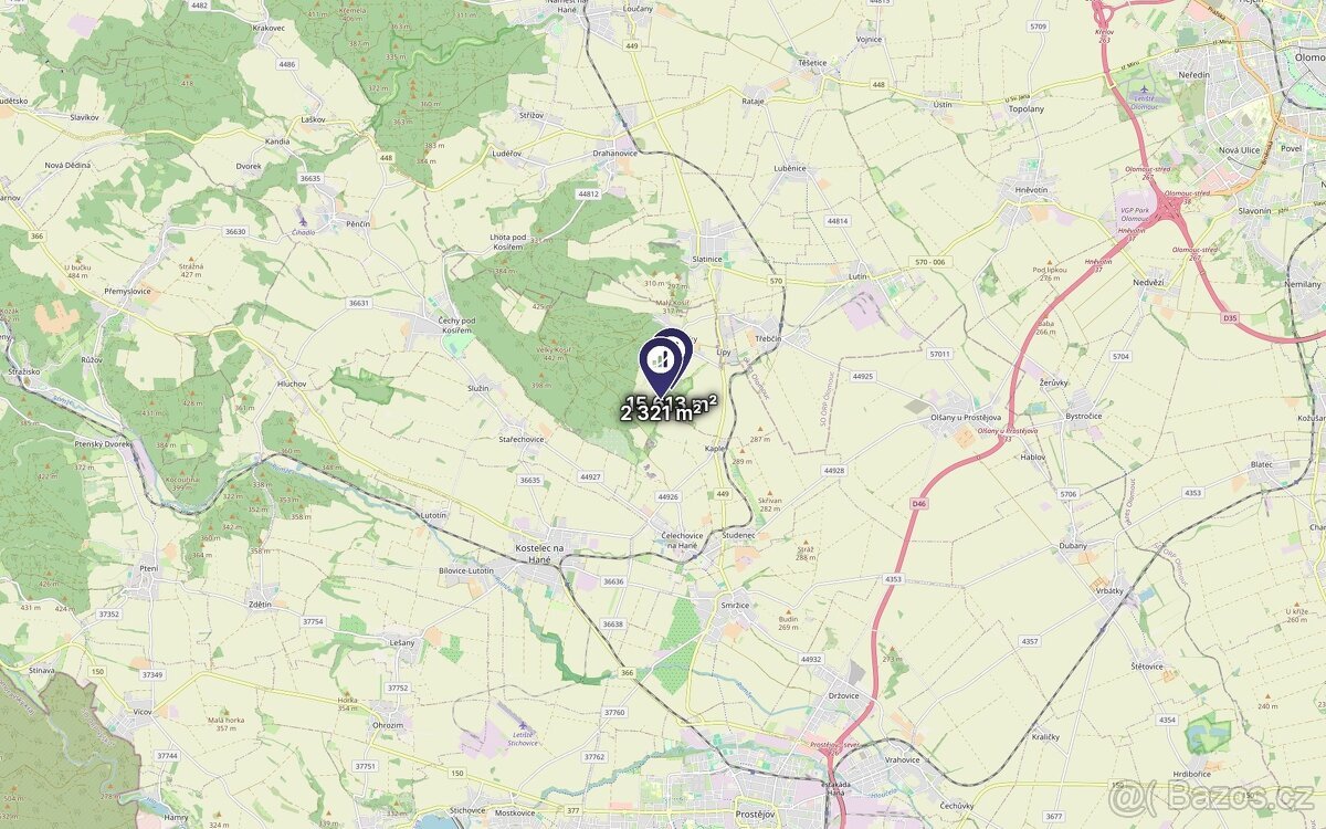 Prodej podílu 1/2 pole 8 967 m², Slatinky