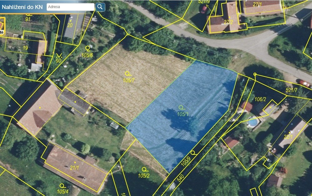 Stavební pozemek v obci Údrnice 1003m2