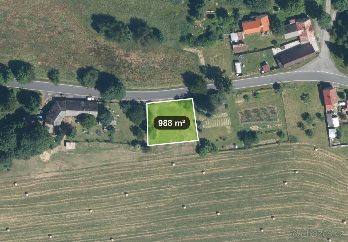 Stavební pozemek 988 m² (s možností dokoupit 1,8 ha), Lestko
