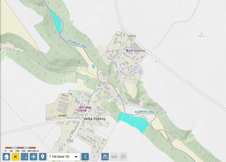 Prodej lesa - Velké Všelisy (18 Kč/m2)