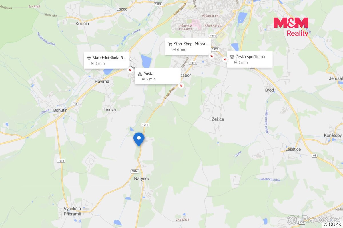 Prodej pozemku, 850 m², Narysov