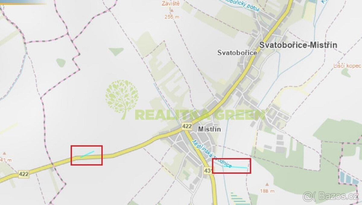 Prodej pozemků Svatobořice - Mistřín, okr. Hodonín, CP 8810
