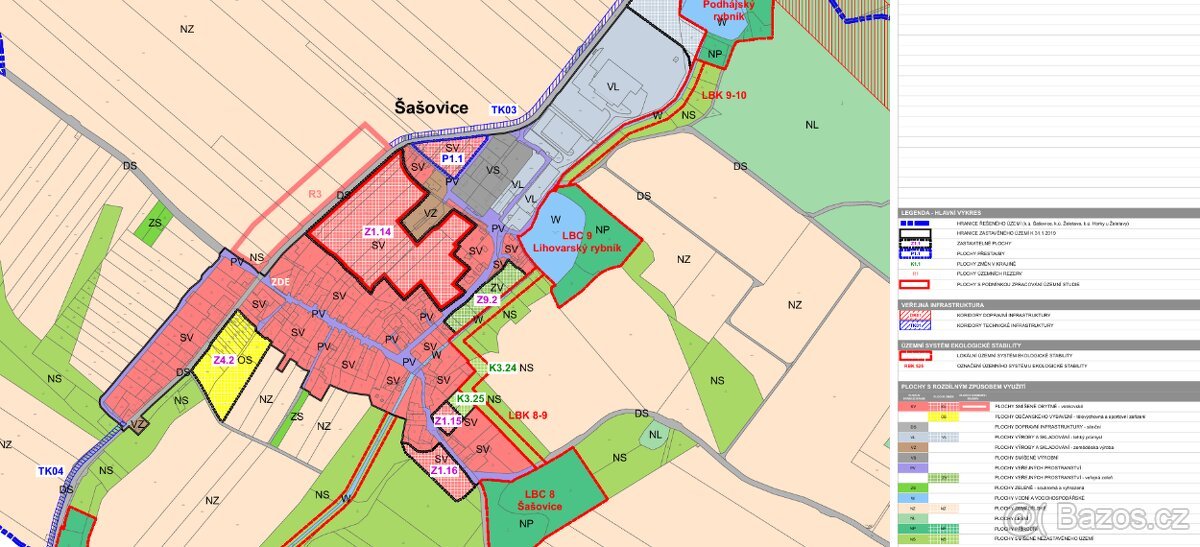 Prodej stavebního pozemku 1 477 m² – Šašovice u Želetavy
