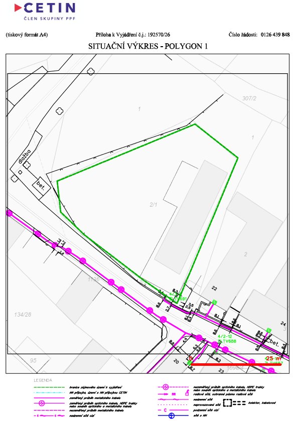 Prodej stavebního pozemku 1 477 m² – Šašovice u Želetavy