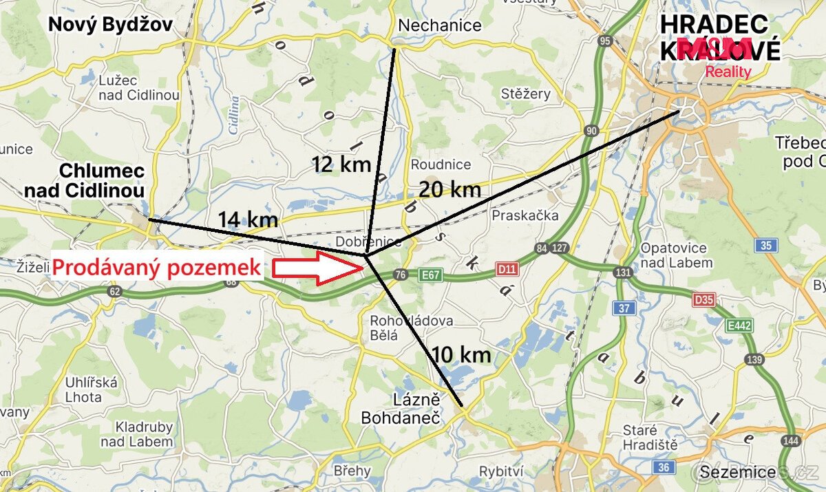 Prodej pozemku k bydlení, 4869 m², Michnovka - Kratonohy