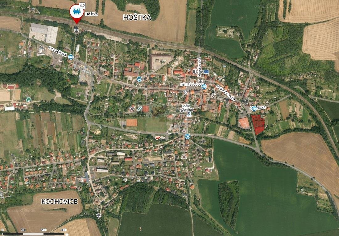 prodej stavebního pozemku 4.959 m2 Hošťka ul. Velešická