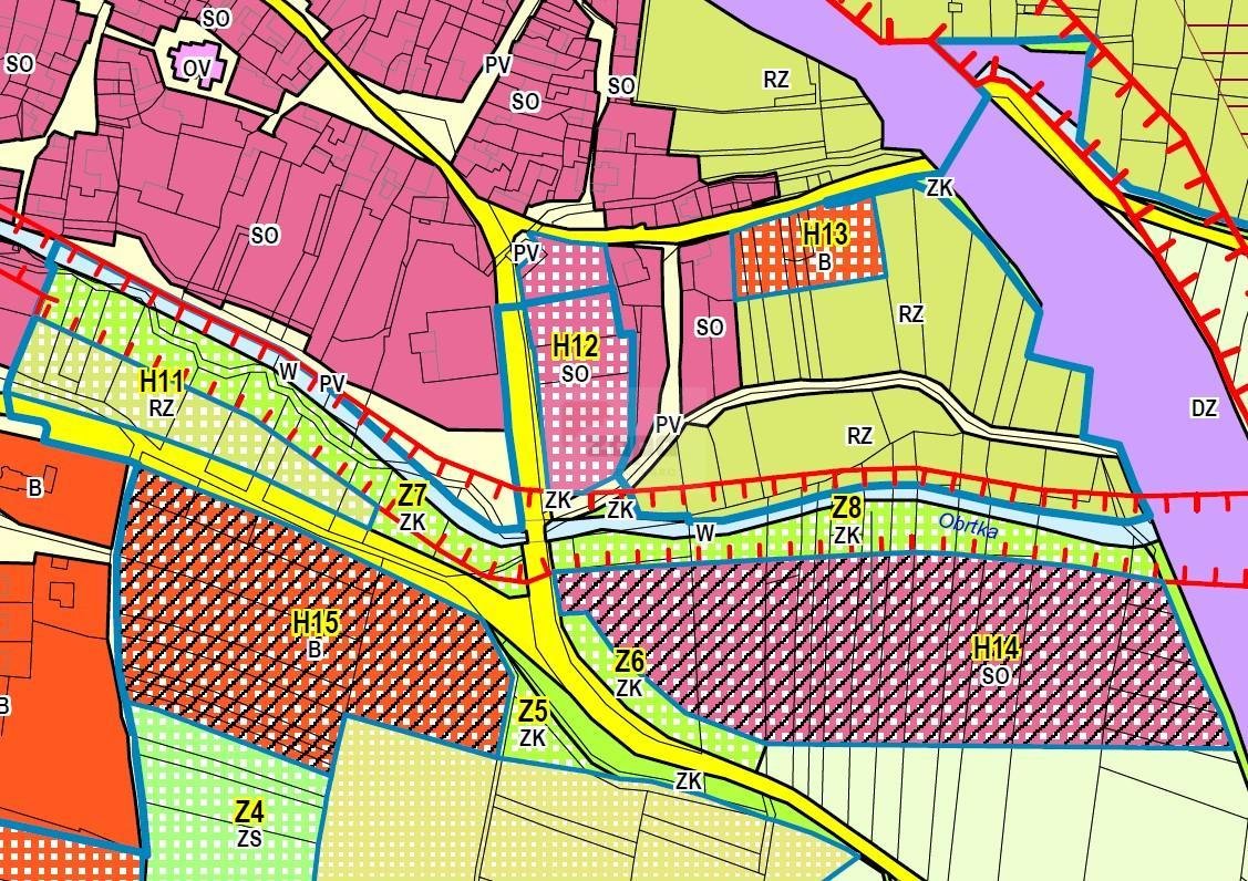 prodej stavebního pozemku 4.959 m2 Hošťka ul. Velešická